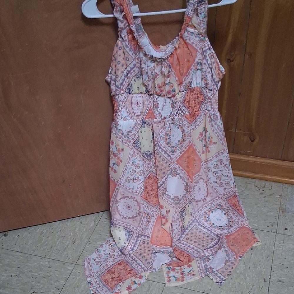 Floral Patchwork Sleeveless Dress